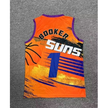 1 Booker Suns Hip hop basketball Trikot orange