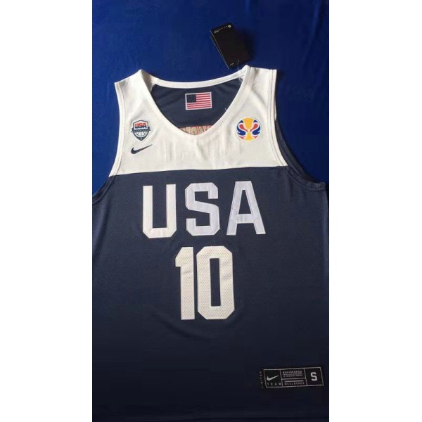 10 Bryant 2019 fiba Trikot Blau Bestickt