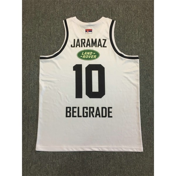 10 Ognjen Jaramaz Partizan Belgrade Weiß Basketball Trikot