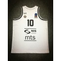 10 Ognjen Jaramaz Partizan Belgrade Weiß Basketball Trikot