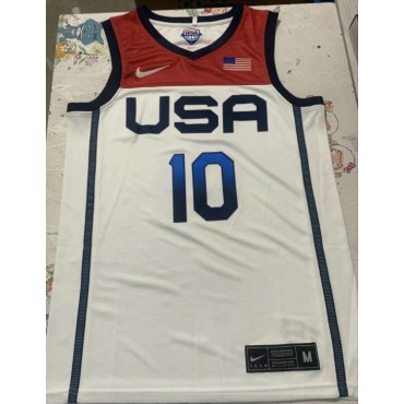 10 Tatum 2020 Olympique USA Team Trikot Weiß