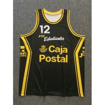 12 Pinone Estudiantes Caja Postal Basketball Trikot Schwarz