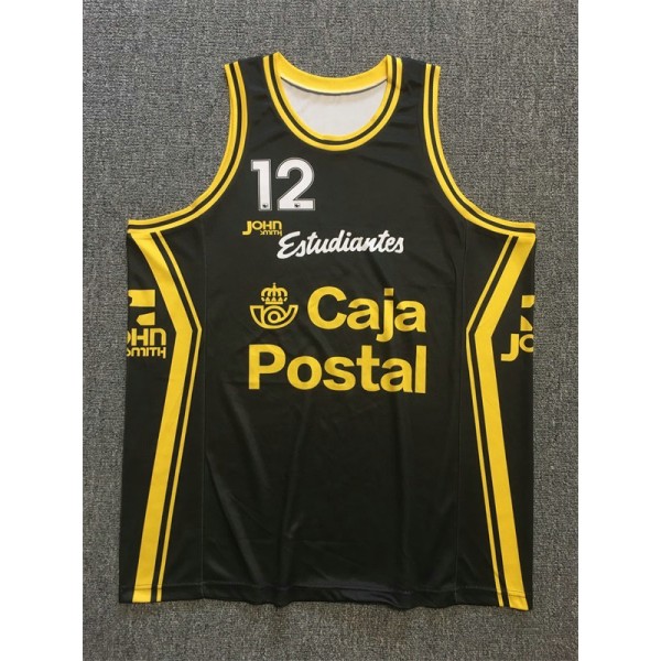 12 Pinone Estudiantes Caja Postal Basketball Trikot Schwarz