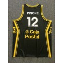 12 Pinone Estudiantes Caja Postal Basketball Trikot Schwarz