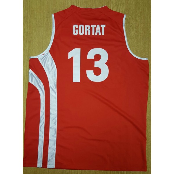 13 Marcin Gortat Poland Basketball Trikot Rot