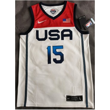 15 Booker 2020 Olympique USA Team Trikot Weiß