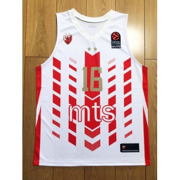 16 Stojakovic Rot Star Belgrade Basketball Trikot Rot Und Weiß stripes