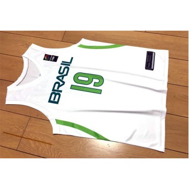 19 Barbosa Brasilien Team 2016 FIBA Basketball World Cup Trikot Weiß