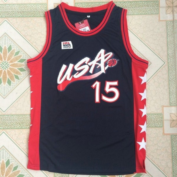 1996 Olajuwon 15 Atlanta Olympique Trikot Blau