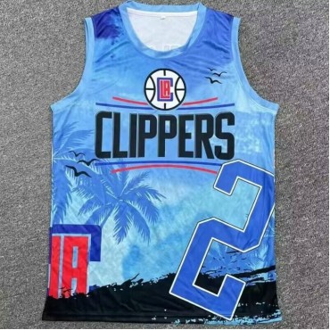 2 Leonard Clippers Hip hop basketball Trikot