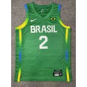 2 Yago 2024 Olympics Brasilien Team Basketball Trikot Grün