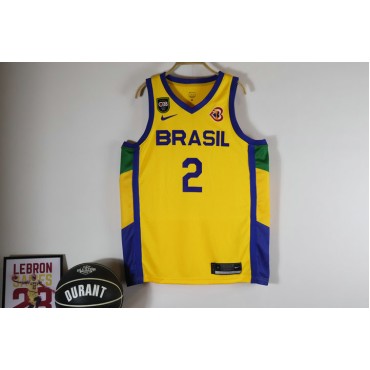 2 Yago Brasilien 2023 FIBA Trikot Gelb