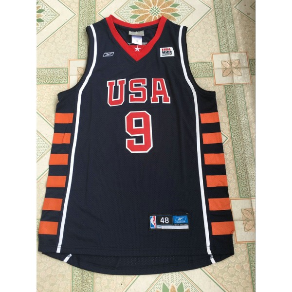 2004 Lebron James 9 Athens Olympique Trikot Blau