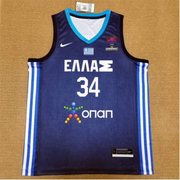 2022 Antetokounmpo G. 34 Team Griechenland Basketball Trikot Blau