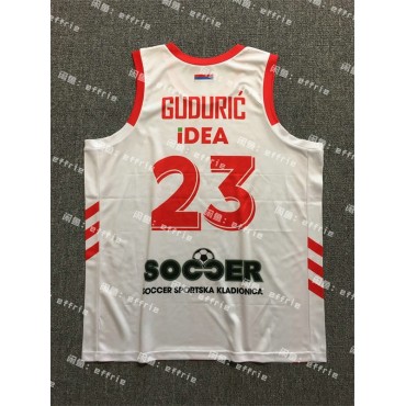 23 Marko Guduric Rot Star Belgrade Basketball Trikot Rot Und Weiß stripes