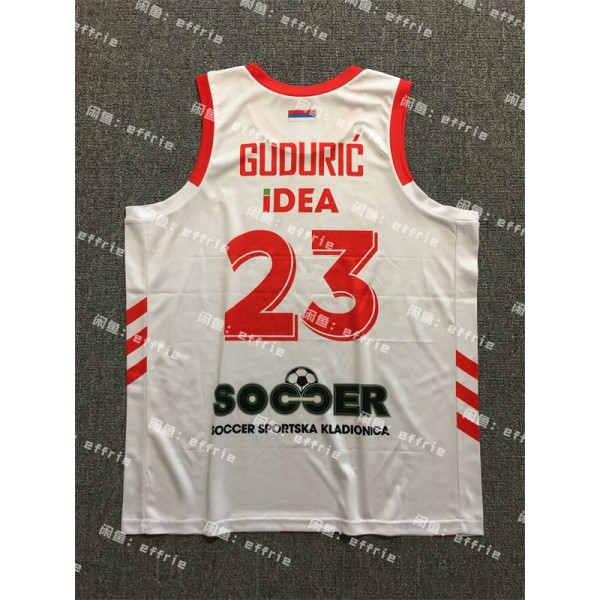 23 Marko Guduric Rot Star Belgrade Basketball Trikot Rot Und Weiß stripes