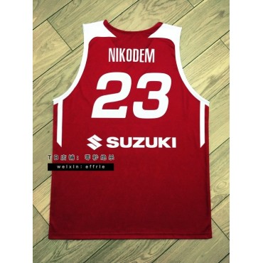 23 Nikodem Poland Basketball Trikot Rot