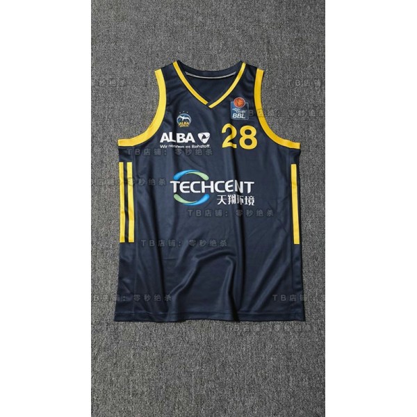 28 Wong Alba Berlin Dunkelblau Basketball Trikot