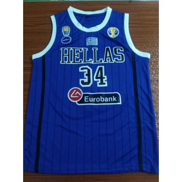 34 Antetokounmpog 2019 Griechenland Fiba Trikot Blau