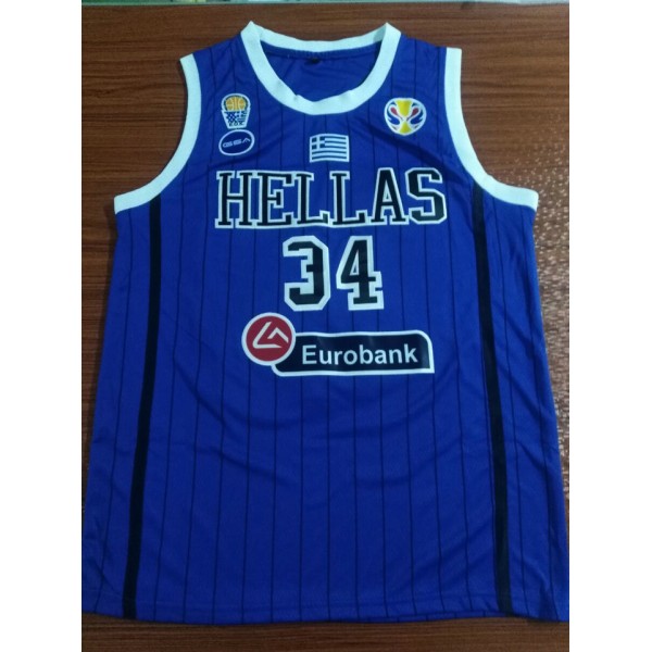 34 Antetokounmpog 2019 Griechenland Fiba Trikot Blau