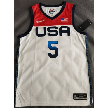 5 Lavine 2020 Olympique USA Team Trikot Weiß