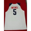 5 Mitchell 2019 fiba Trikot Weiß Bestickt