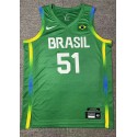 51 Caboclo 2024 Olympics Brasilien Team Basketball Trikot Grün