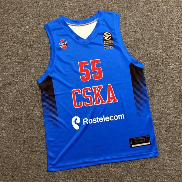 55 CSKA Moscow Blau Basketball Trikot