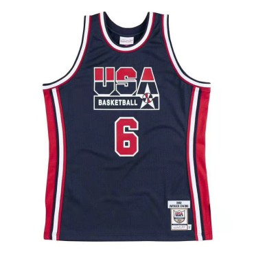 6 Ewing 1992 USA Trikot Marineblau