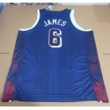 6 Lebron James 2024 USA Team Trikot Marineblau stripe