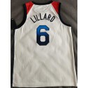 6 Lillard 2020 Olympique USA Team Trikot Weiß