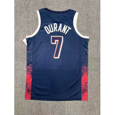 7 Durant 2024 Olympique Games USA Team Dunkelblau Fan Edition