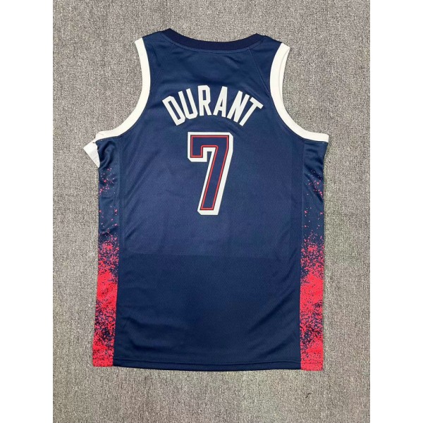 7 Durant 2024 Olympique Games USA Team Dunkelblau Fan Edition