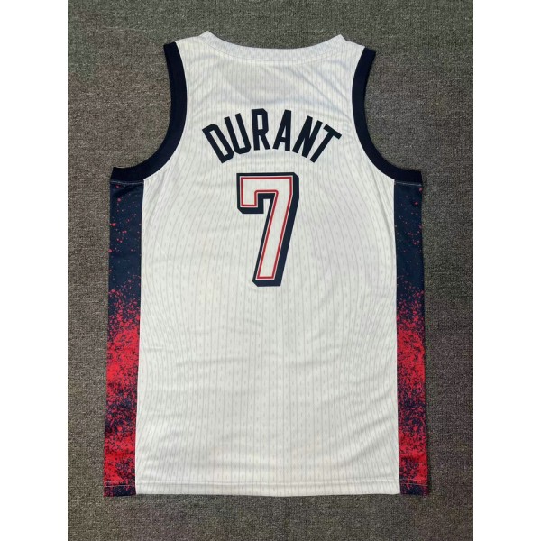 7 Durant 2024 USA Team Trikot Weiß stripe