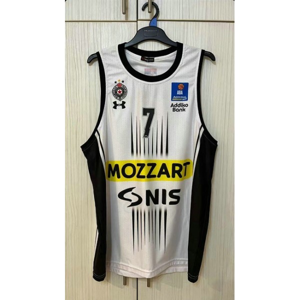 7 Punter Partizan Belgrade 2023-24 Basketball Trikot Weiß