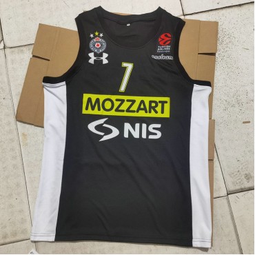 7 Punter Partizan Belgrade 2023-24 Basketball Trikot Schwarz