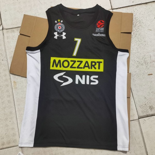 7 Punter Partizan Belgrade 2023-24 Basketball Trikot Schwarz