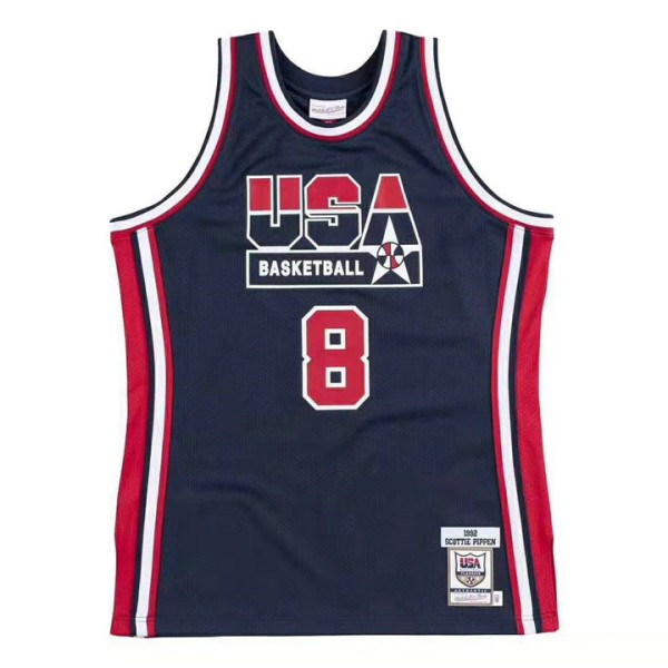 8 Pippen 1992 USA Trikot Marineblau