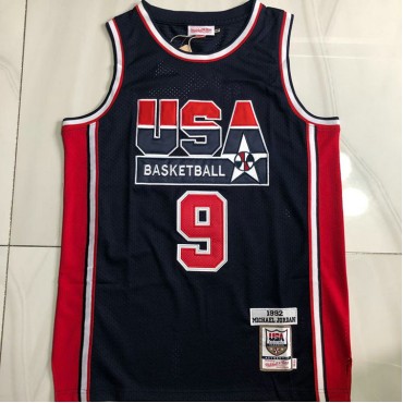 9 Jordan USA 1992 authentic Trikot Marineblau