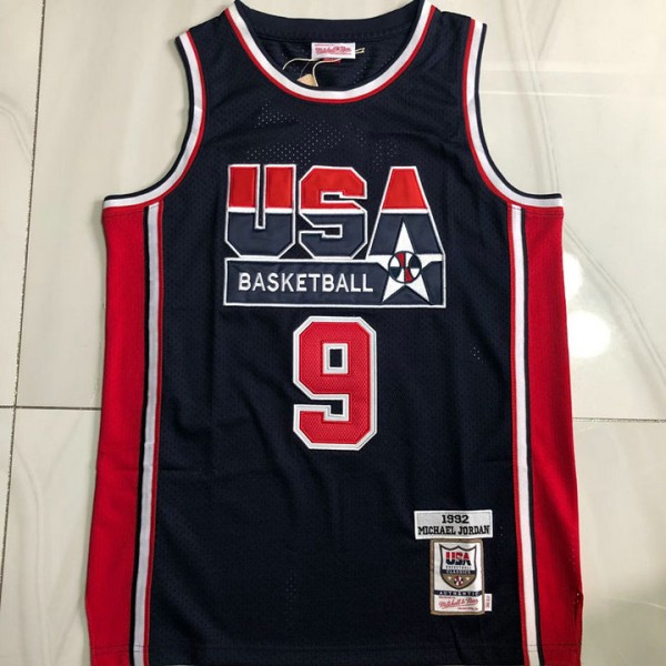 9 Jordan USA 1992 authentic Trikot Marineblau