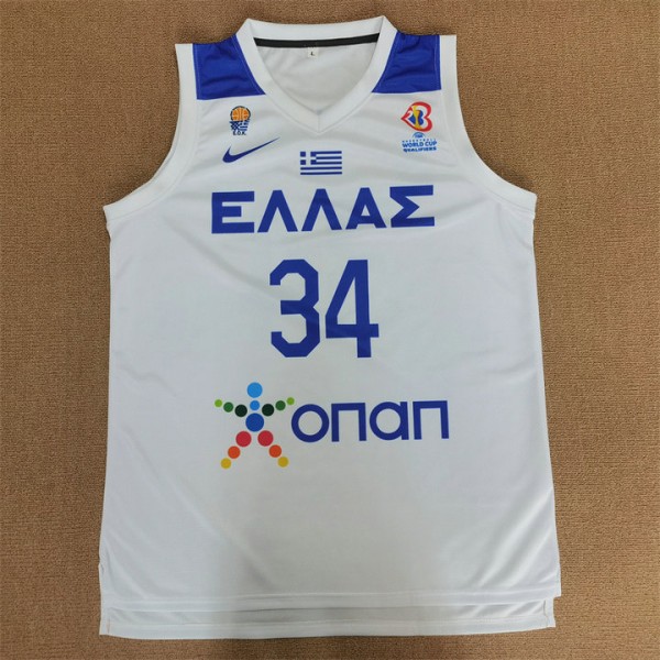 Antetokounmpo G. 34  Weiß Griechenland 2023 Fiba Eurobasket Trikot