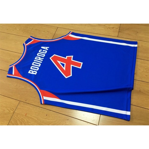 Dejan Bodiroga 4 Team Jugoslavija Yugoslavia Retro Blau Basketball Trikot