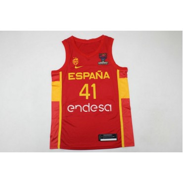 Juancho Hernangomez 41 Spanien 2022 FIBA EuroBasket Final Away Rot Trikot