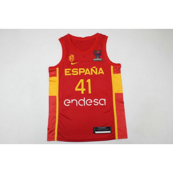 Juancho Hernangomez 41 Spanien 2022 FIBA EuroBasket Final Away Rot Trikot