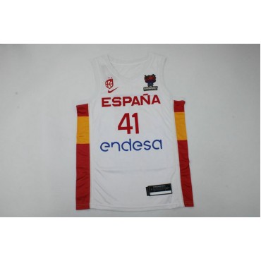 Juancho Hernangomez 41 Spanien 2022 FIBA EuroBasket Final Home Weiß Trikot