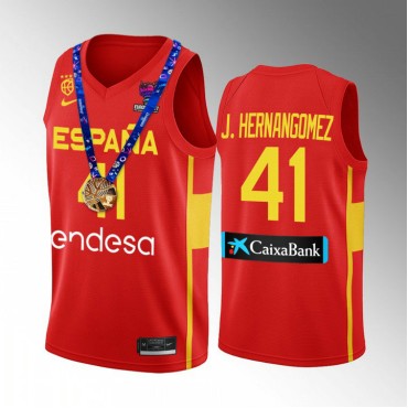 Juancho Hernangomez 41 Spanien Champs FIBA EuroBasket 2022 Rot Trikot Gold Medal