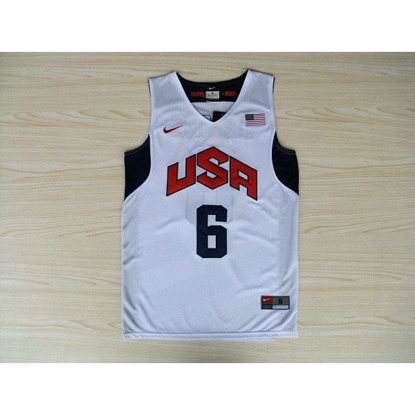 LeBron James 6 2012 Olympics Team USA Basketball Trikot Weiß Nike Herren