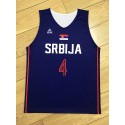 Milos Teodosic 4 Serbien Srbija National Basketball Trikot Blau