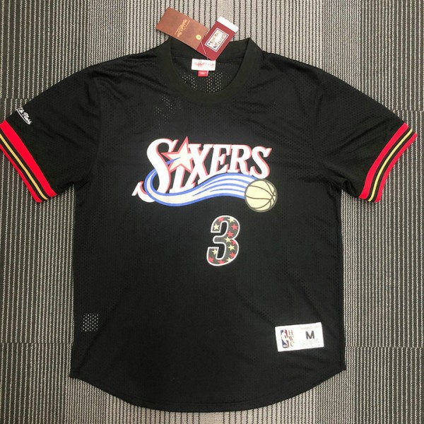 Mitchell Ness Allen Iverson 3 Schwarz Philadelphia 76ers HWC Mesh T-Shirt Trikot