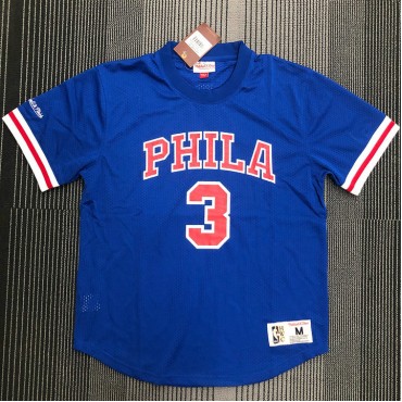 Mitchell Ness Allen Iverson 3 Blau Philadelphia 76ers HWC Mesh T-Shirt Trikot